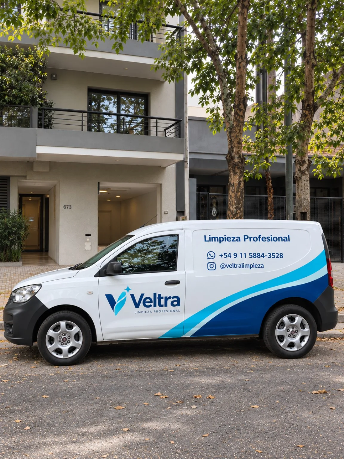 Diseño de ploteo corporativo de Veltra